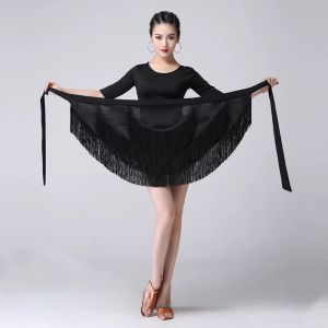 ใหม่เต้นรําละตินครึ่งความยาว กระโปรง ผู้ใหญ่ ผู้หญิง ไม่สม่ําเสมอพู่เต้นรํา กระโปรงสั้น One-piece Cover-up ฟิตเนสเครื่องแต่งกาย