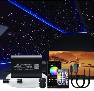 Optical fiber Light 16w Star ceiling kit Bluetooth APP Control Starry Car LED Kid Room RGBW COLOR 12V RF control WAPP COLOR