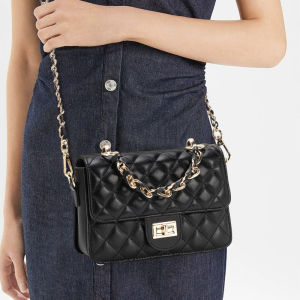 Aidrani กระเป๋าขนาดเล็กสี่เหลี่ยมที่ทันสมัยการออกแบบตารางเพชรทำจากผ้าหนังวัวสามารถสวมใส่บนไหล่เดียวหรือ Crossbody