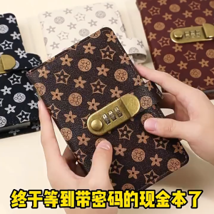100 Envelopes Money Saving Challenge PU Large Capacity Budget Binder Book with Password Lock Financial Planner Stationer