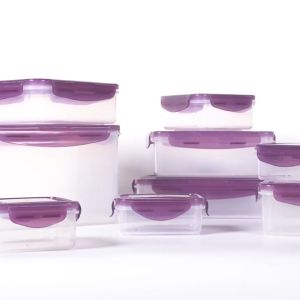 Sitbo Rectangular Airtight Crisper Food Storage Container with Locking Clips - Medium