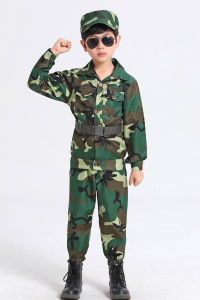 Kids Long Sleeves Camouflage Clothing Kindergarten Suit Winter Camp Primary and Secondary School Frog Clothing Military Training Clothes Student Sports Clothing