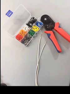 คีม ย้ำ หางปลา คีมย้ำสแควร์ Mini สายไฟคีมกดจีบคีมยำหัว กล่องหางปลา1200 ชิ้น End Crimping Connector HSC8 6-4 AWG23-7 0.25-10mm2