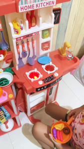 95cm Large Kids Play House Kitchen Toys Set Spray Kitchen Girl Baby Mini Food Cooking Simulation Dining Cooking toys