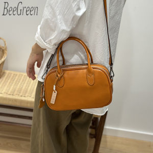 BeeGreen Women Genuine Leather Small Shoulder Bag Elegant Handbag College Style Commuter Bag Versatile Sling Bag