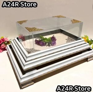 Kotak Hantaran Seserahan Frame Fiber Isi 4 Box Hantaran Lengkap Dengan Tutup Mika