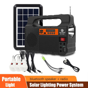 Portable Solar Panel Power Lighting Generator Kit with 3 LED Bulbs Outdoor Camping Hiking Solar Lighting Small Home System