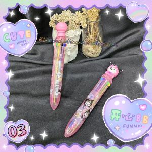 PULPEN GEL BESAR 12WARNA / PEN CETEK SANRIO LUCU / PENA 12 WARNA VIRAL / 12 COLOR BALLPOINT KUROMI / GWK8572