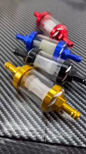 กรองน้ำมันแบบใส ฝาอลูมิเนียมสีสวย สำหรับแต่งรถมอไซค์ทุกแนว กรองน้ำมันเครื่องจักร มอเตอร์ไซค์ กรองน้ำมันเบนซิน