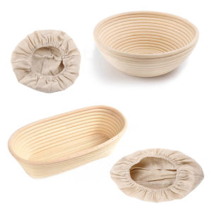 Round or Oval Banneton With Liner Bread Proofing Basket Natural Rattan Basket Baking Utensils Bread Baskets Fermentation Tools