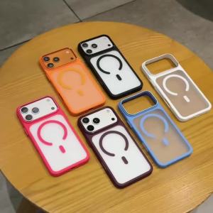 For Magsafe Transparent Matte Phone Case For iPhone 18 Pro 17 16 Pro Max Shockproof Magnetic Wireless Charging Clear Back Cover
