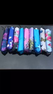 Payung lipat 3 bunga satin - 999