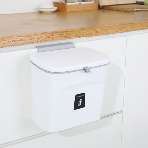 Bashan Kitchen Trash Can Wall Mounted Compost Toilet Bathroom Storage Lid Flip Home Use Cabinet Door Large Size Garbage Can