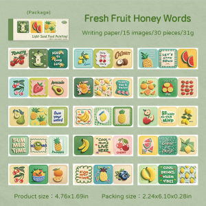 30 pcs Light Sand Food Painting Series Die-cut Sticker Healing Food Themed DIY Journal Scrapbooking Diary Decorative Stickers