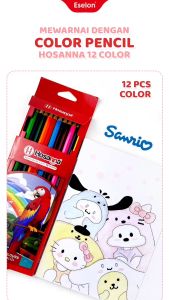 Pensil Warna HOSANNA Panjang 12 Warna / Pensil Warna Hosanna CP 102