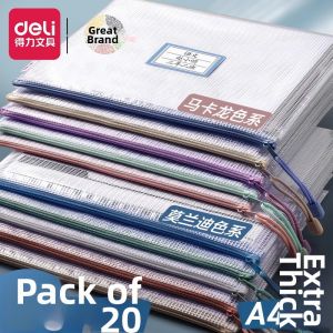 deli | Transparent Zippered File Bag with Subject Classification for Students Exams