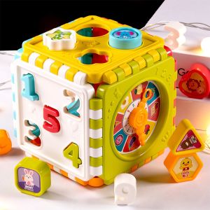 FUNToy Multifungsi Balita Bayi Musik Hexahedron Geometris Blok Bangunan Bayi Pencerahan Mainan Edukasi Bayi