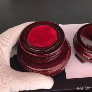 Stand Kayu Kecil Isi 2 Base Sphere Holder Penyanggah Bola Natural Wooden Stand