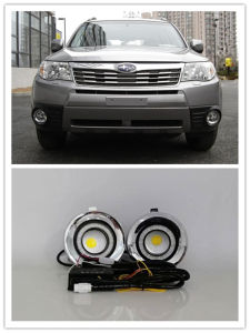 LED Fog Lights Assembly For Subaru Forester 2009 2010 2011 2012 Front Bumper Fog lamp Replacement Angel Eye Daylight Kits