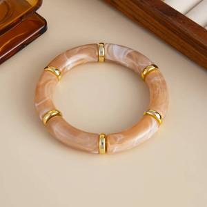 Ingemark | Ingemark 10 Colors Vintage Stackable Resin Bracelets Women Bohemian Round Tube Leopard Elastic Beaded Bangle New Jewelry Gift