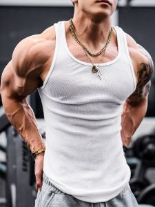 เสื้อกั๊กออกกำลังกายแบบสวมหัวแขนกุดสำหรับผู้ชาย ทรงเข้ารูป ระบายอากาศได้ดี แห้งเร็ว ยืดหยุ่นสูง ทรงกล้ามเนื้อแบบ X สำหรับผู้ชาย