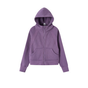 JOLLY BEAN | Hooded Loose Zippered Fleece Patchwork Sweatshirt