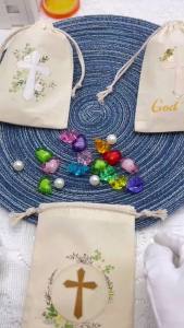 Baptism Gift Bags God Bless Communion Favor Goodie Bags Religious for Boys and Girls Baby Shower Easter Weddings Birthday Party