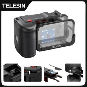 Telesin | TELESIN StreetGrip Kit For DJI Action 5pro 4 3 Hand Grip Aid Remote Control Aluminum alloy Protective Case Set Cold Shoe Adapter