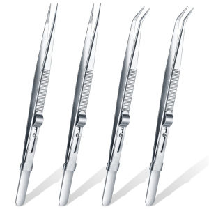 16CM Professional High Precision Stainless Steel Jewelry Tweezers Sandblasting DIY Diamond Gem Jewelry Jewelers Slotted Buckle