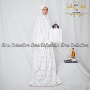 Mukena Terusa Dewasa Sutra Milo Full Bordir Renda Mewah