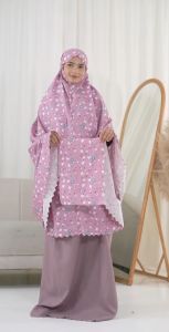 MUKENA DEWASA TRAVELING 2IN1 LASER CUT MOTIF BERNICE (FREE SAJADAH MUKA)