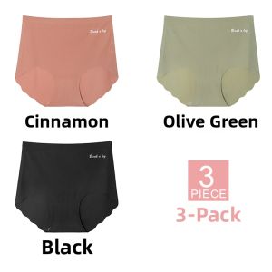 TIANZHIYI | Breathable Seamless Mid-high Waist Ice Silk Sport Underwear 3 Pieces