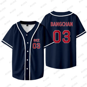 KPOP FELIX BANGCHAN CHANGBIN HYUNJIN SEUNGMIN LEE KNOW Baseball Jersey Short Sleeve T-shirt Graphic Women Men Oversized Tees
