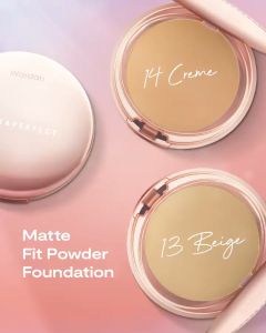 INSTAPERFECT Matte Fit Powder Foundation Indonesia / Bedak Padat 13g / Real Skin Cover Setter / Smooth Matte / Urban Skin Veil / Medium Coverage / Compact / Size Full Set Refill / Shade 11 22 32 33 43 52 / Cosmetic Face Makeup Series / Two Way Cake TWC