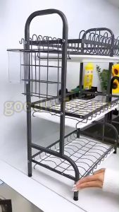 Kitchen Dish Rack Drain Rack Countertop Multifunctional Storage Rack High-End Dishes Storage Spoon Chopsticks