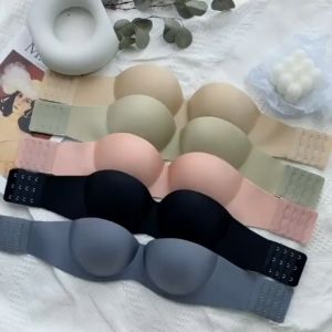 Magic Seamless Strapless Push Up Bra Self Adhesive Bra With Two Straps 2way Strap non-slip backless bra Size 32-40
