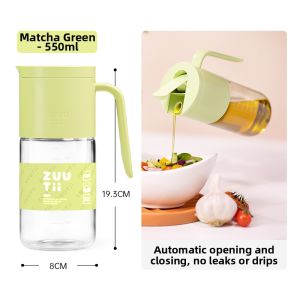 Zuutii | Auto Opening Leak-proof Drip-free Glass Oil Bottle Dishwasher Safe