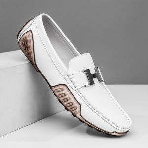 NUDANLAI | White Breathable Casual Leather Shoes for Men