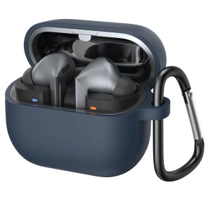 สําหรับ Samsung Galaxy Buds 3 Pro & Buds 3 เคสซิลิโคนอ่อนนุ่มป้องกันอุปกรณ์เสริมเคสพร้อมคาราบิเนอร์สําหรับผู้ชายผู้หญิง (ใส)