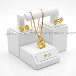 ZIHANG JEWELRY 24K Bangkok Gold plated 3in1 Jewelry set with adjustable ring for women S07