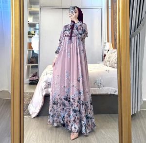 ELMIZA SET HIJAB TERLARIS GAMIS SYARI RAYA KEKINIAN DRESS RAYON SET HIJAB PREMIUM VIRAL