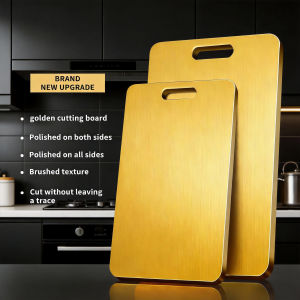 XIAOTIANLAI | 2-piece Golden Stainless steel Cutting board Kitchen Chopping Board Non Stick Double Sided Easy Clean Kitchen Chopping Board