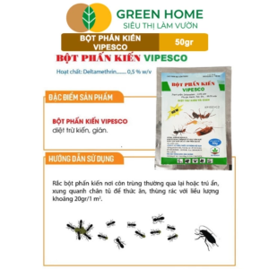 5 Gói Bột Phấn Kiến Vipesco GreenHome Gói 50gr Hiệu Quả Cao Dễ Sử Dụng Diệt Trừ Kiến Gián