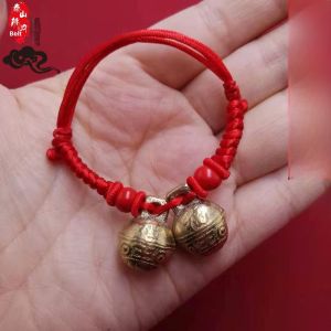 Colorful Tiger Head Baby Walker Bell Boys Girls Toddler Foot Chain Red Rope Bracelet Fashionable Ethnic Style Jewelry
