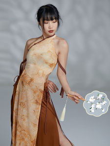 Tuyệt Đẹp独秀国风爵士 Фен袍改良版古典舞练功服印花现代舞蹈裙 学习西方文化의同时传承中华文化