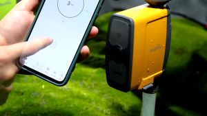 Bộ hẹn giờ tưới cây tự động RainPoint bằng wifi dùng pin  20 đầu cắm phun 8 tia có thân cắm