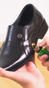 Sepatu Pantofel Pria Kulit Sepatu Kerja Kantor Formal Warna Hitam 008HT