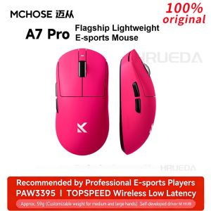 MCHOSE | MCHOSE A7 V2 Pro Ultra Wireless Gaming Mouse Tri-Mode E-sports Mouse PAW3395 Lightweight 42000DPI 8KHz 750IPS Ergonomics 500mAh