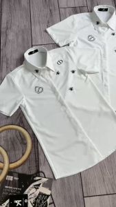 Áo sơ mi nam phối họa tiết thêu con vật cute phong cách Hàn Quốc trenđing - MLCL