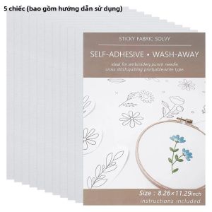 10/5 Chiếc Hòa Tan Trong Nước Thêu Ổn Định Chất Tự Dính Tay Thêu Hoa Văn Giấy In Được Cho DIY Phụ Kiện May Vá